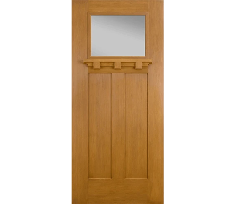 Santa Fe Craftsman Light Fiberglass Entry Door